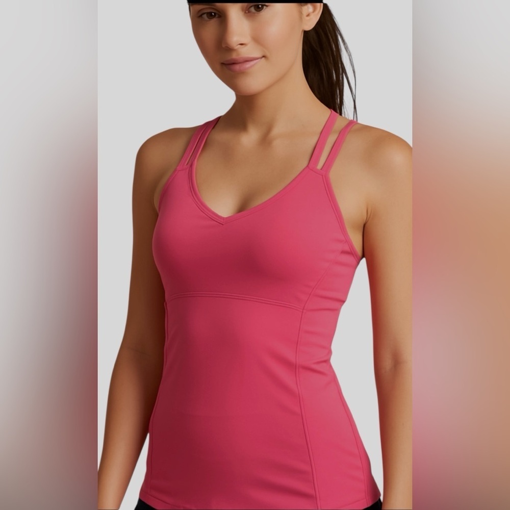 Lululemon coral pink, yoga/gym/fitness top, excellent cond, 4-6
